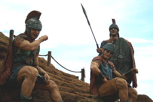 Roman Soldiers Sitting Outside