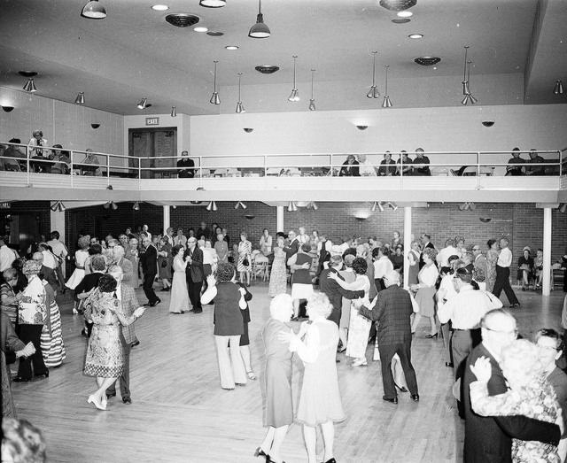 Senior Citizen's Valentine Day Dance 1973 Seattle Mountaineers Building Norway Center Black and Whit