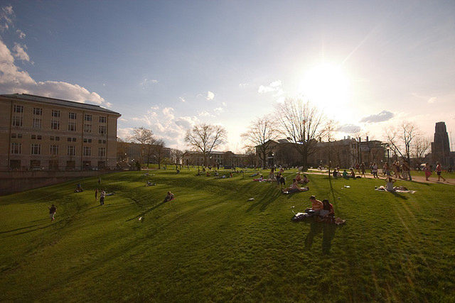 CMU Students Studying on College Campus Pittsburgh, PA