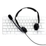 Headphones sitting on keyboard