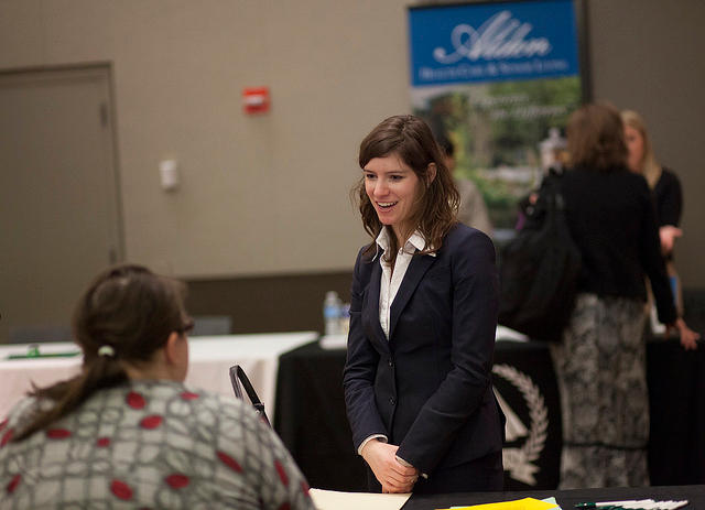 College student at career fair