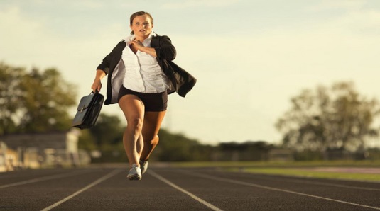 Business Woman Running