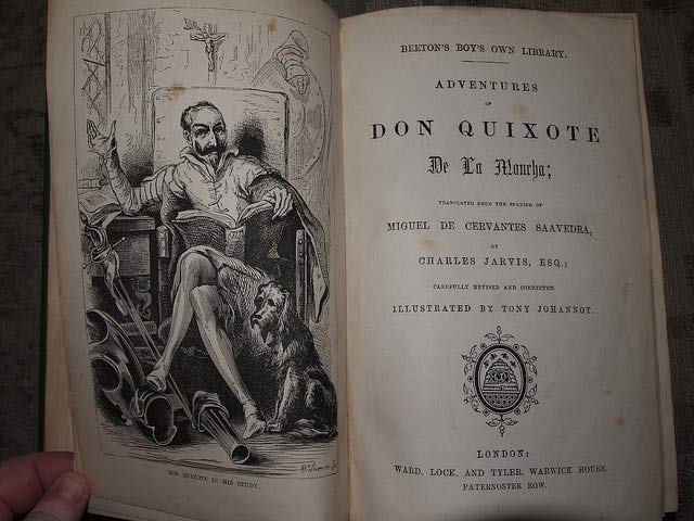 Inside cover of Don Quixote