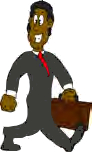 Man walking with brown briefcase