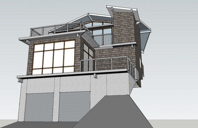 Sketchup of proposed remodel on a virtual home for contractors 