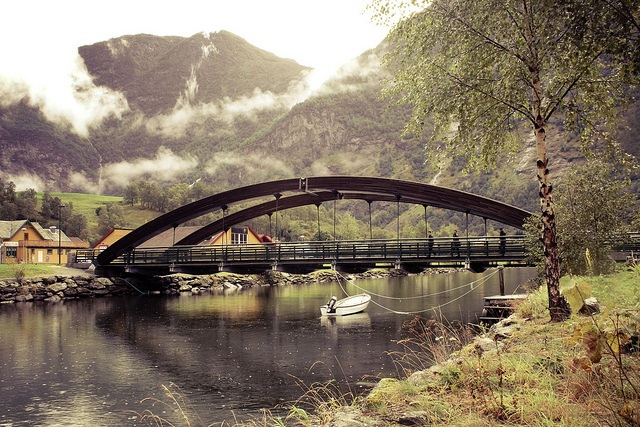 Norwegian bridge in Flam, Norway