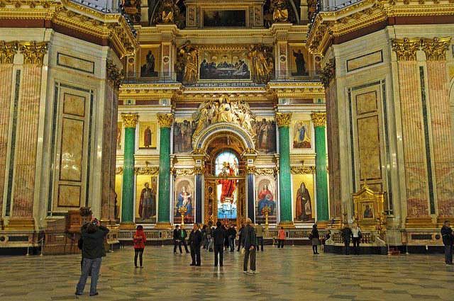 Inside Saint Isaac’s Cathedral in Russia.