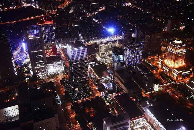 City view of Taipei Taiwan at night.