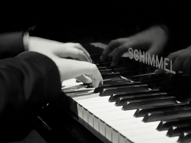 Piano at charity event Dinka Kids djembe school in Tanzania event Schimmel 