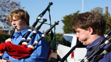 Playing the Bagpipes