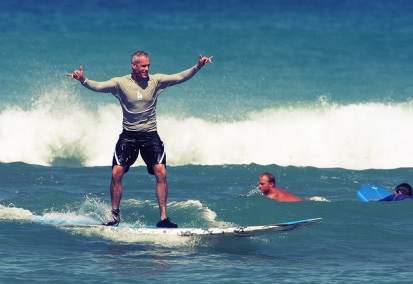 Surfing in the Ocean